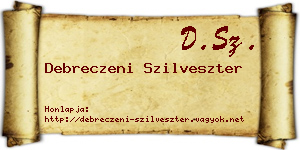 Debreczeni Szilveszter névjegykártya