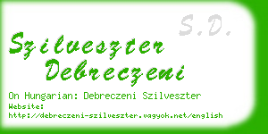 szilveszter debreczeni business card